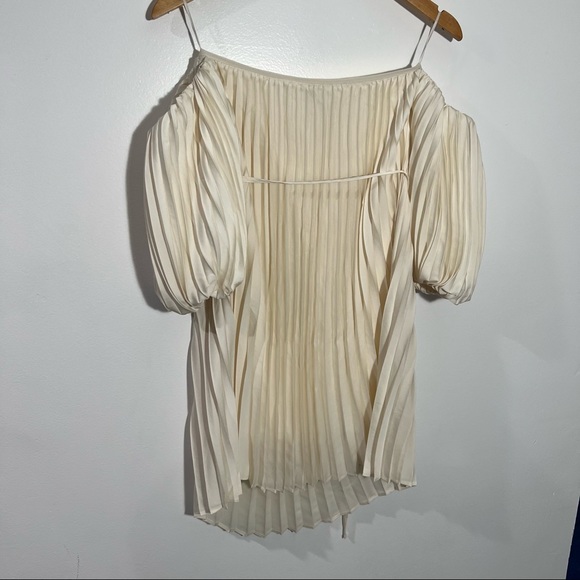 Express Pleated Off The Shoulder Mini Dress In Swan Size XS - Picture 8 of 14